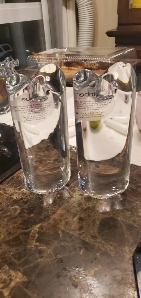 NUEVO Par de Candelabros NAMBE Cristal Diseño Neil Cohen MARIPOSA 5253 7 1/2" Foto 2 de 4