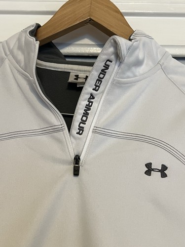 Under Armour Fleece Lined 1/4 Zip Pullover Jacket White - Picture 2 of 12