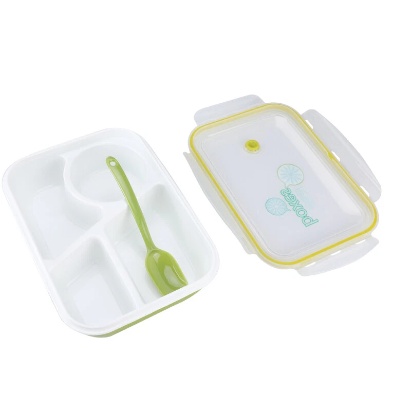 Microwave Safe Bento Box with Spoon and Bowl for Lunch Picnics