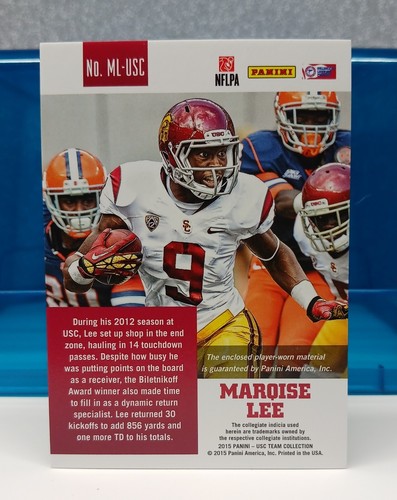 2015 Panini USC Trojans Memorabilia Relic #ML-USC Marqise Lee Football Card - Picture 2 of 2