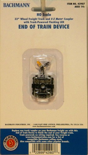 NEW HO Bachmann #42907 Dispositivo Fine Treno con Accoppiatore E-Z Mate su Camion Ruota 33" - Foto 1 di 3