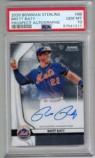 2020 Bowman Sterling Brett Baty Auto PSA 10 BB Prospect Autograph RC Rookie Mets