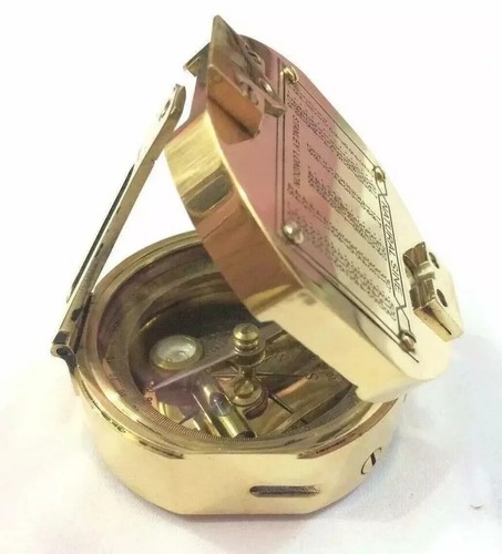 Brunton Pocket Transit Compass Brass Antique Vintage Nautical 3 inch Steampunk - Picture 5 of 8