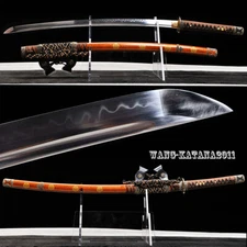 Tachi T10 Steel Katana Battle Ready Sharp Japanese Samurai Sword Real Hamon
