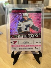 HUGH McGING 2023-24 UD CREDENTIALS /49 DEBUT TICKET ROOKIE PINK SP RC #112 BLUES