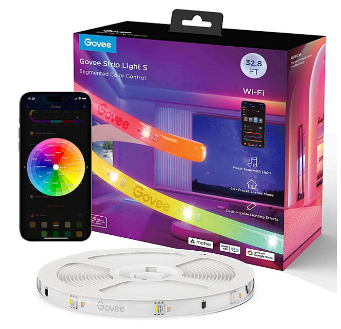 NEW Govee 32.8ft Wi-Fi RGBICW LED Strip Light S Segmented