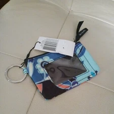 Vera Bradley Zip ID Case Card Coin Purse Bag Mini Wallet Key Chain