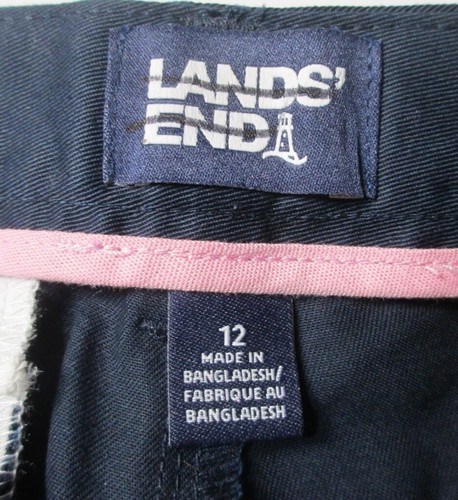 LANDS END Navy School Uniform Plain Front Chino Shorts Girls 12 NEW - Picture 7 of 7