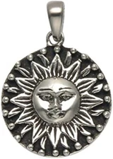 Wildthings Oxidized Sterling Silver Round Sunburst Pendant