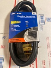 New Eastman 6-ft 4-Prong 250V 50Amp Black Range Appliance Power Cord 61247