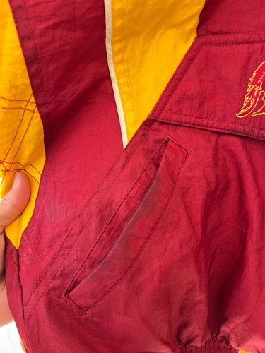 Vintage 90s USC Trojans Football Starter Jacket Pullover Quarter Zip Hooded XL - Picture 18 of 19