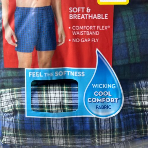 HANES (PAQUETE DE 3) Calzoncillos boxer cómodos geniales para hombre talla XL 40-42" azul/rojo/gris 042390 - Imagen 3 de 8