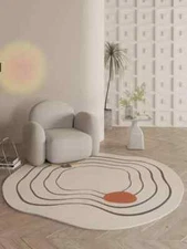 Large Area Decorative Carpets Irregular Bedroom Bedside Carpet Soft Plush Rug