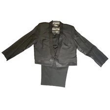 Perfil Designs Womans 2-Piece Blazer Jacket & Pant Suit Black Size 40 Mexico