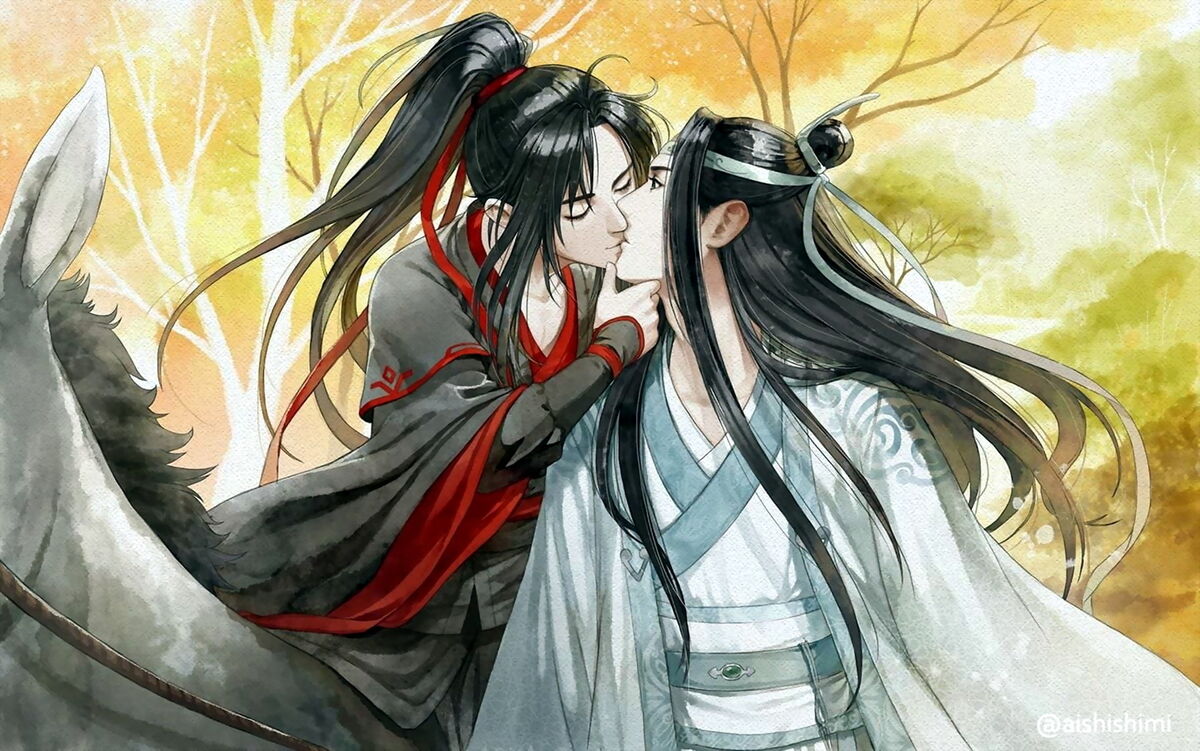 Anime mo dao zu shi wei wuxian lan zhan kiss wangji Playmat Gaming Mat