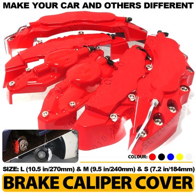 4Pcs BK 3D Brake Caliper Covers Style Disc Universal Car Front Rear Kits CY01