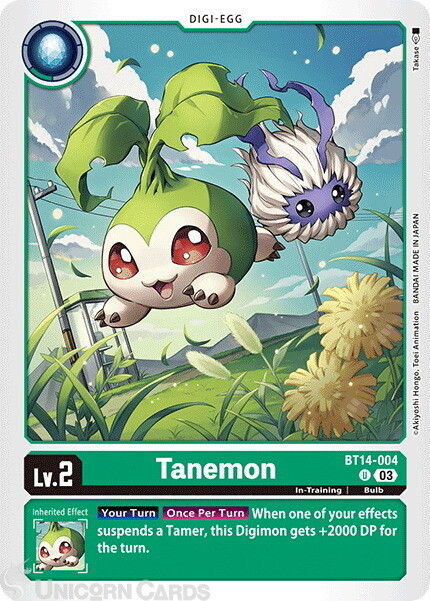 BT14-004 Tanemon :: Uncommon Digimon Card :: BT14: Blast Ace ::