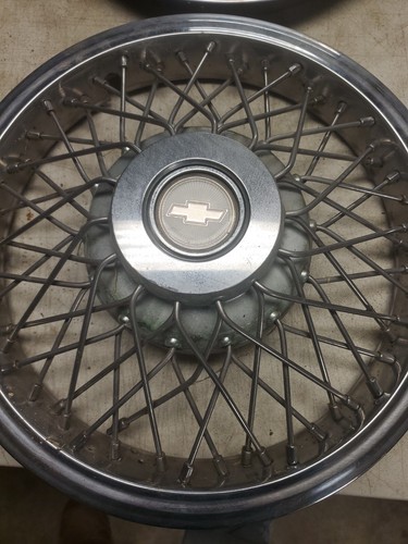 4 1980s IMPALA CAPRICE WIRE SPOKE 14" Hubcaps WHEELCOVERS OEM Original (O25) - Picture 2 of 10