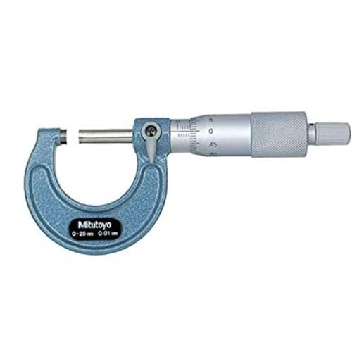 Genuine Mitutoyo 103-137 Outside Micrometer, Baked-Enamel Finish, Ratchet Stop