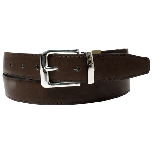 BLACK BROWN REVERSIBLE LEATHER BELT w REMOVABLE BELT BUCKLE - 2 BELTS IN ONE - Picture 4 of 4
