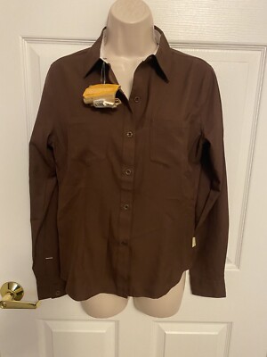 golite shirt womens small brown button up nwot k36