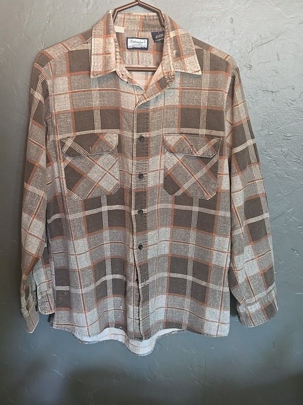 Vintage 70s 80s Fieldmaster Perma Prest Lined Flannel Shirt  Size Large
