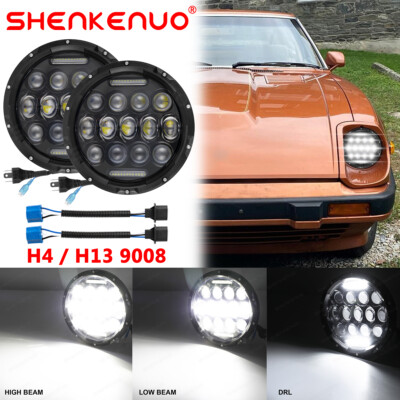 For Datsun 240Z 260Z 280Z 280ZX 7Inch Metal LED Headlight High Low Beam DRL Bulb
