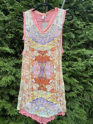 nwt anthropologie two layer pink painted looking layer XS 