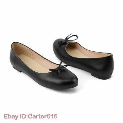 Womens Bows Ballet Flats Shoes Plus Size Casual Mary Jane Slip on Pumps Loafers