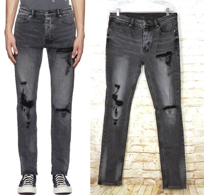 Ksubi Jeans Mens 34X32 Black Van Winkle Hazlow Angst Trashed