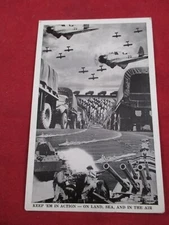 RPPC Military~1940  Keep " EM" in Action  B&W Card~Vintage Postcard