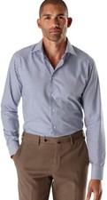 NWOT Eton Slim Fit Elegant 100 Cotton Shirt Blue US 16.5/EU42 MSRP 340