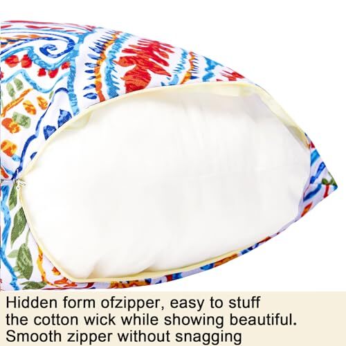 Outdoor Pillow Covers Set of 2 Waterproof 18" x 18" (Pack of 2) Paisley Print - Picture 2 of 7
