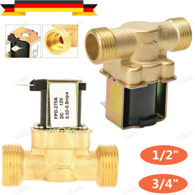 DC12V NC Magnetventil Messing G1/2 Stromlos Geschlossen Wasser Ventil 0.8MPa
