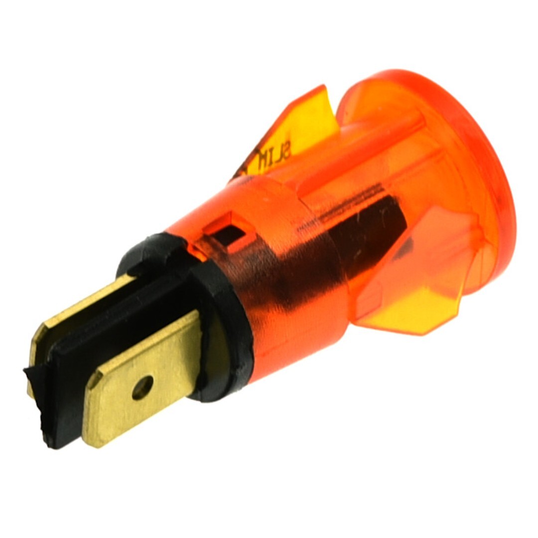 Kontrolllampe 230V grün, Kopf 18mm für Bohrung 12-13mm Anschluss Flachstecker 6,3mm | online Kontrolllampe 230V grün, Kopf 18mm für Bohrung 12-13mm Anschluss Flachstecker 6,3mm | online