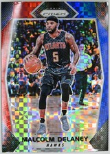 2017-18 Panini Prizm #105 Malcolm Delaney Red White & Blue Starburst Prizm