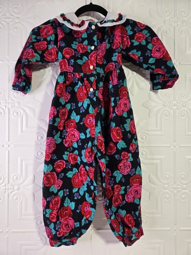 VTG Popsicle Girls Romper/Jumpsuit One-piece Button-Up Flowers Size 4T - Picture 4 of 15