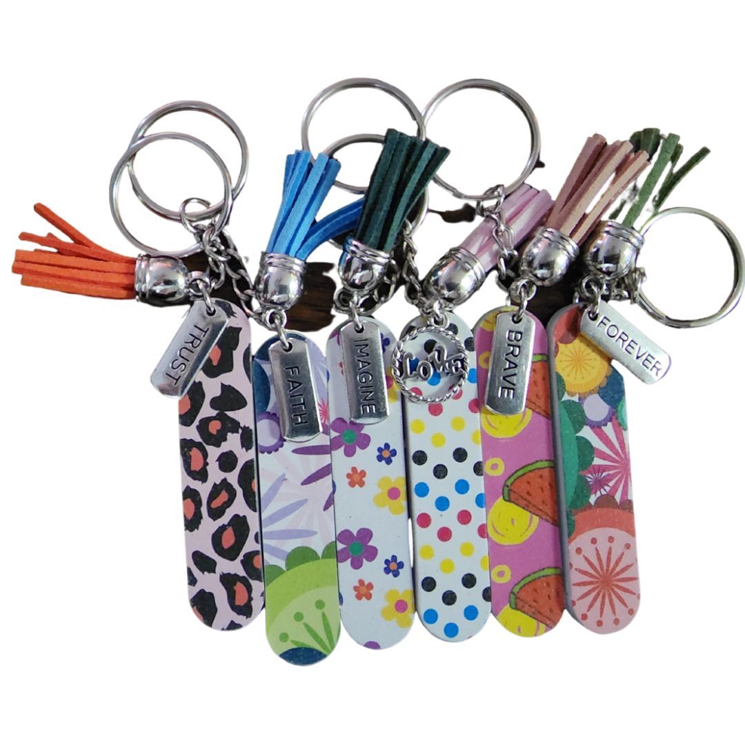 Nail File Keychains with Inspirational Words on Them Handmade eBay