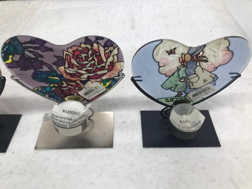 Lote de 96 Candelabros Joan Baker Suncatcher en Forma de Corazón con Soporte Foto 3 de 4
