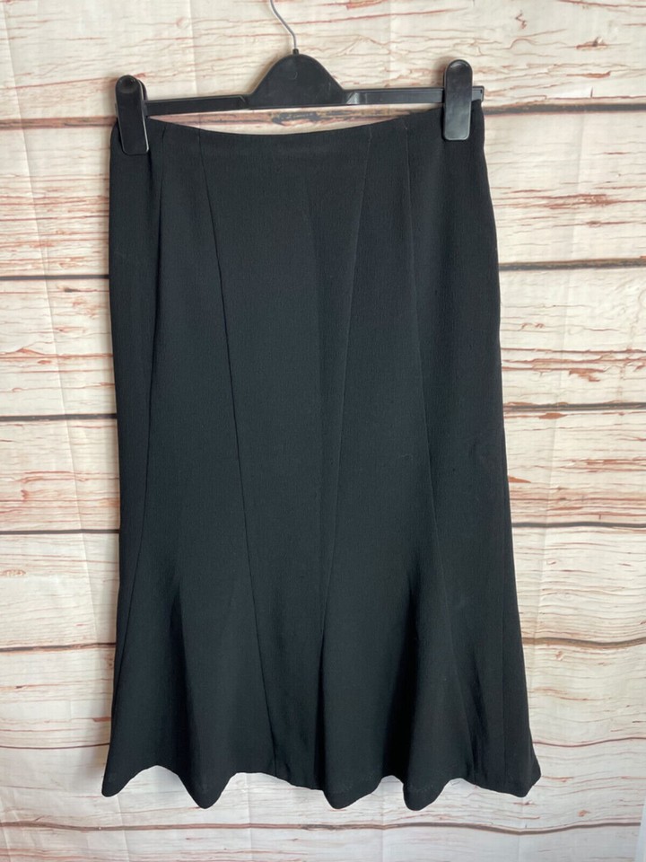 SKIRT SIZE 10 PENCIL ALINE MIDI LENGTH TAILORED BLACK ALEX & CO WOMENS