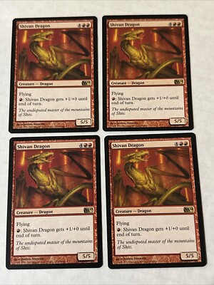 Shivan Dragon X4 M10. M14 Ex Condition See Pics Front Back Mtg