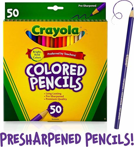 CRAYOLA Colored Pencils Art Tools 50 Count Perfect for Art Projects and Adult Co - Picture 7 of 9