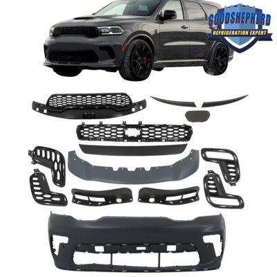 For 2021-2022 Dodge Durango Front Bumper Cover&Grill&Skid Plate&Fog Lamp Frame