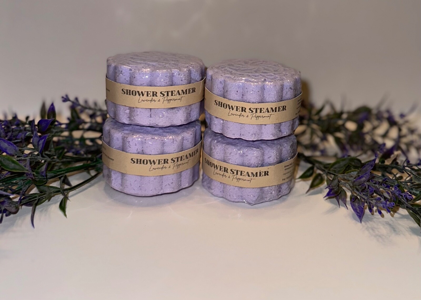 4 PACK Handmade Shower Steamers/Tablet w/Lavender/Peppermint Essential Oils