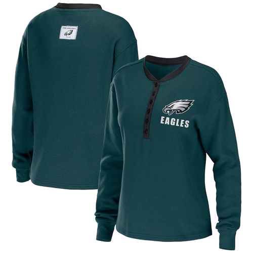 WEAR NFL Women's Philadephia Eagles Waffle Henley Long Sleeve Size XS