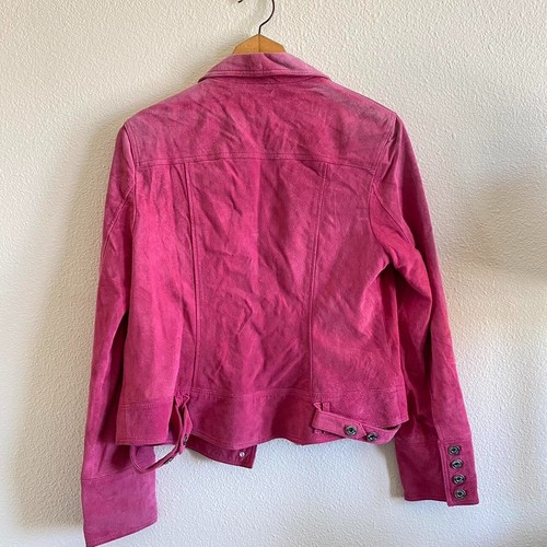 GEORGIOU STUDIO PINK ZEBRA SUEDE SHACKET VINTAGE Y2K SIZE 12 - Picture 7 of 8