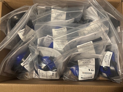 12 NEU MEDIUM HONEYWELL NORTH RU85001M Halbmaske Atemschutzmaske, Silikon, blau VERSIEGELT - Bild 1 von 4