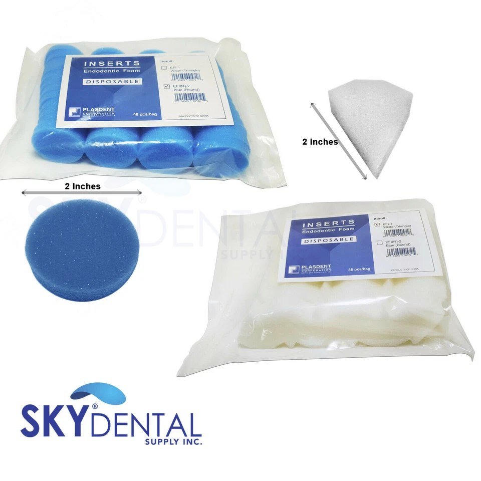 SKY CHOICE Endo Foam / Sponges Inserts Round / Triangle 50/Pcs Dental Endodontic