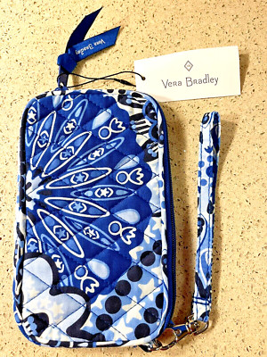 Vera Bradley Tech Case Wristlet/phone/Wallet Blue Star Medallion *retired print*