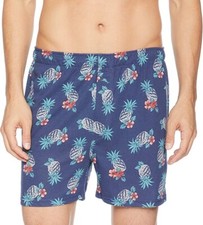 NEW Tommy Bahama Soft Cotton Knit Boxers - Blue / Hibiscus Print - Small
